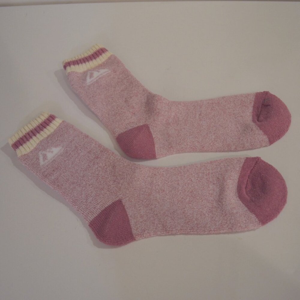 Pair of Socks Pink Thick Knit Stretchy Foot Length-7.5' Height-8' Like New